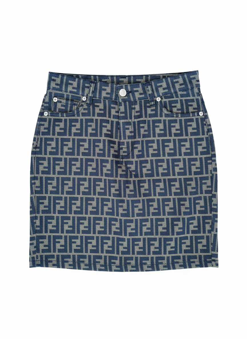 FENDI Vintage 1990s Zucca Logo Skirt