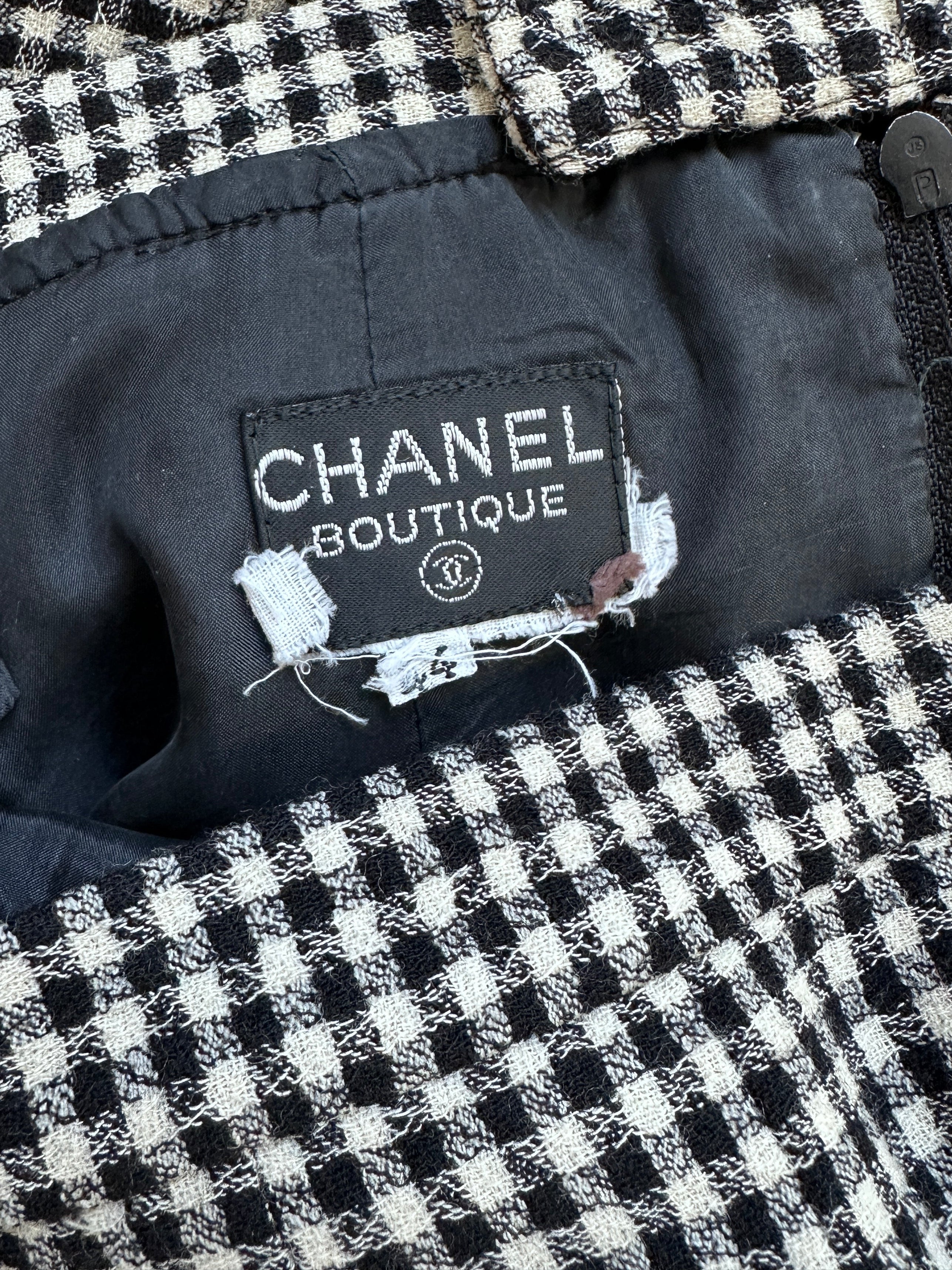 Chanel Boutique Gingham Skirt -1990s