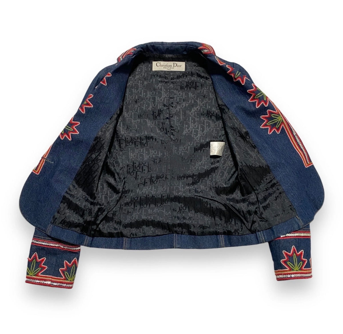 Christian Dior by John Galliano 2006 Embroidered Butterfly Denim Blazer