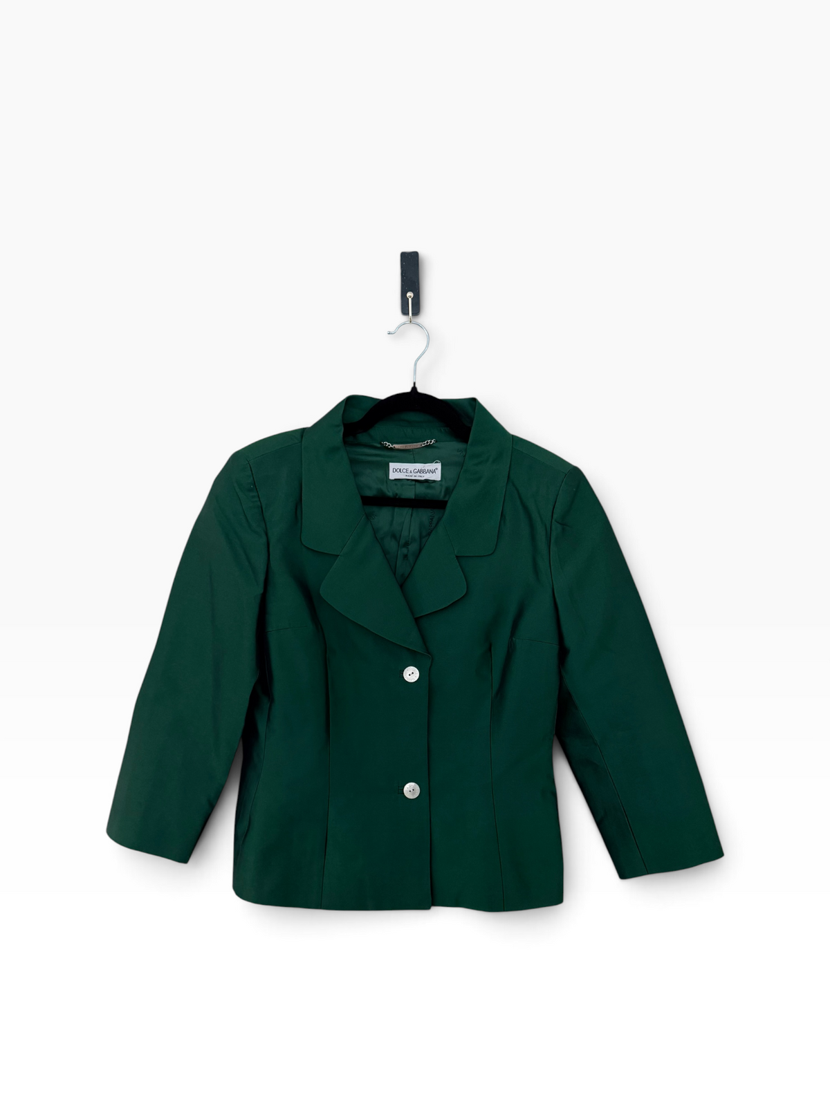 Dolce & Gabbana SS1996 Look 57 Runway Emerald Silk Jacket