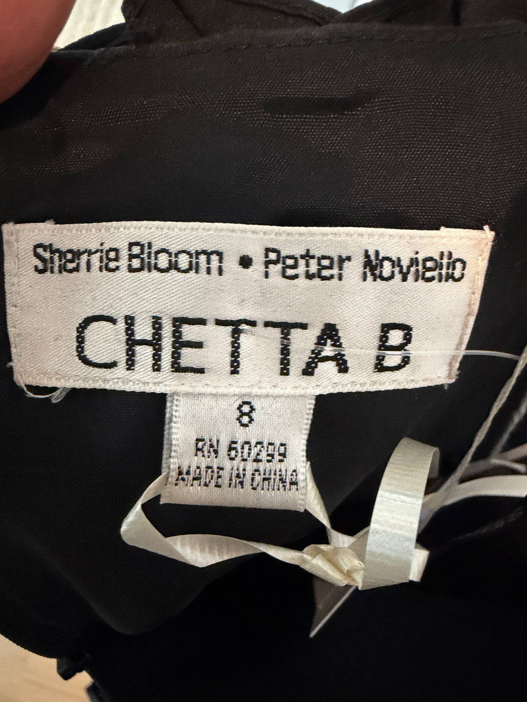 Chetta B by Sherrie Bloom & Peter Noviello Black Silk Rosette Corset Top