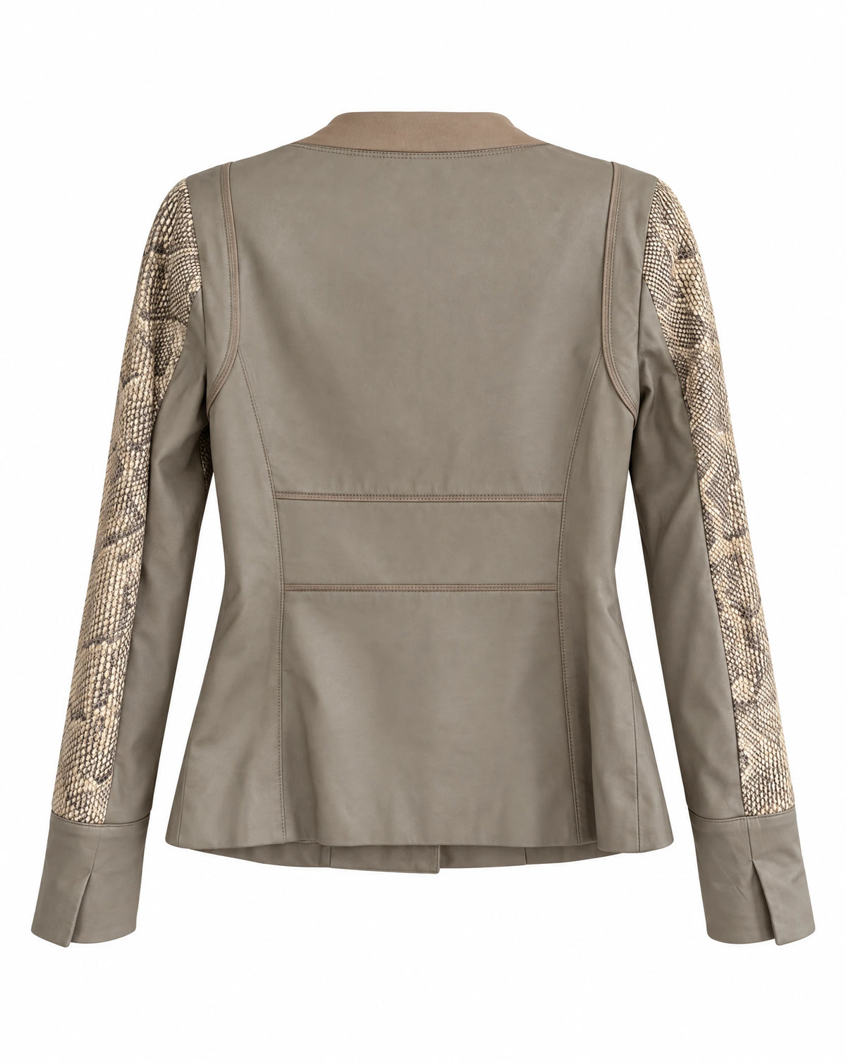 Elie Tahari Python-Effect Goat Suede & Leather Jacket