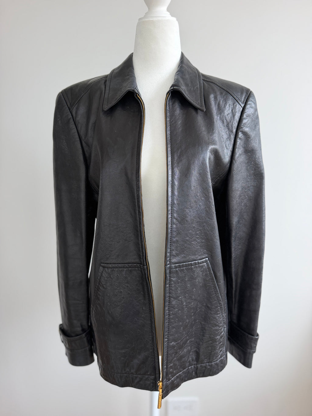 Escada Margaretha Ley Black Nappa Leather Zip Jacket