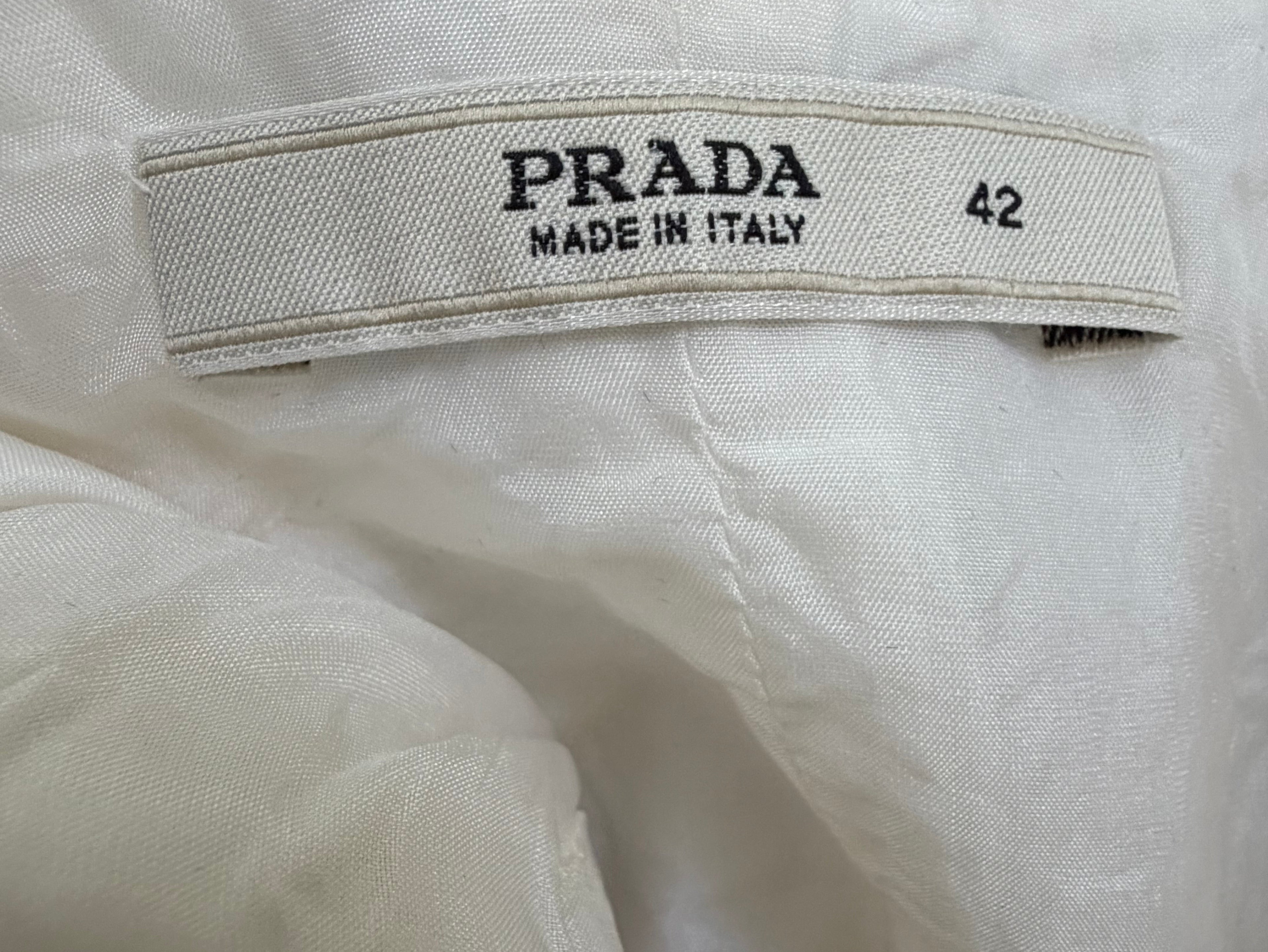 Prada White Bubble Hem Rosette Dress – Spring/Summer 2006