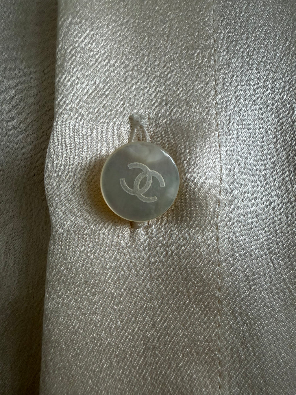 Chanel Boutique 1990s Ivory Silk Top