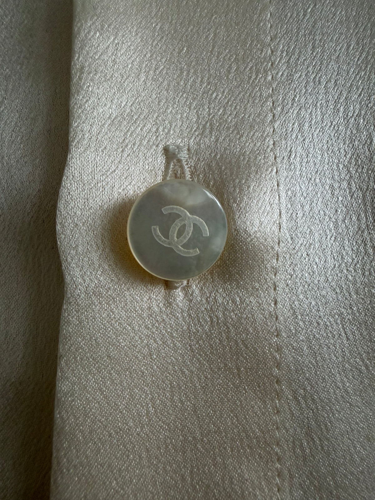 Chanel Boutique 1990s Ivory Silk Top