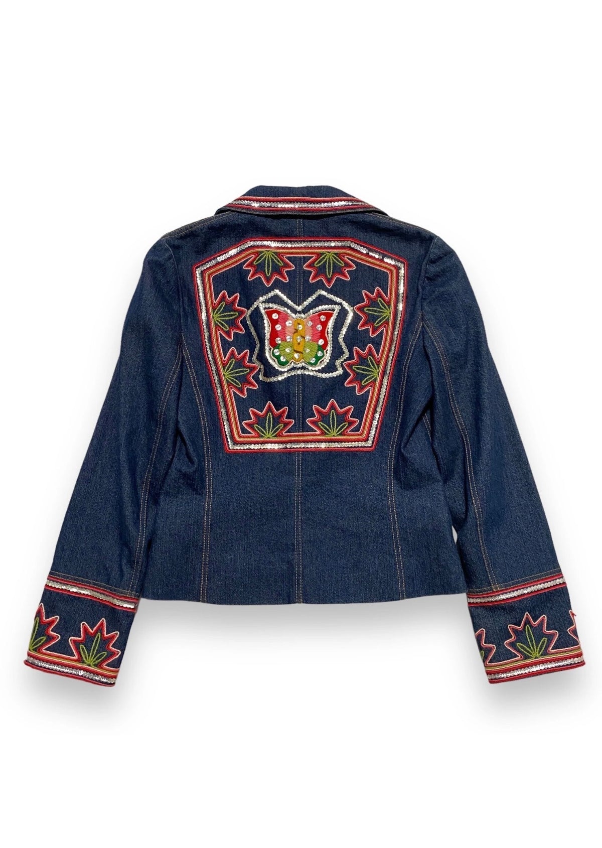 Christian Dior by John Galliano 2006 Embroidered Butterfly Denim Blazer