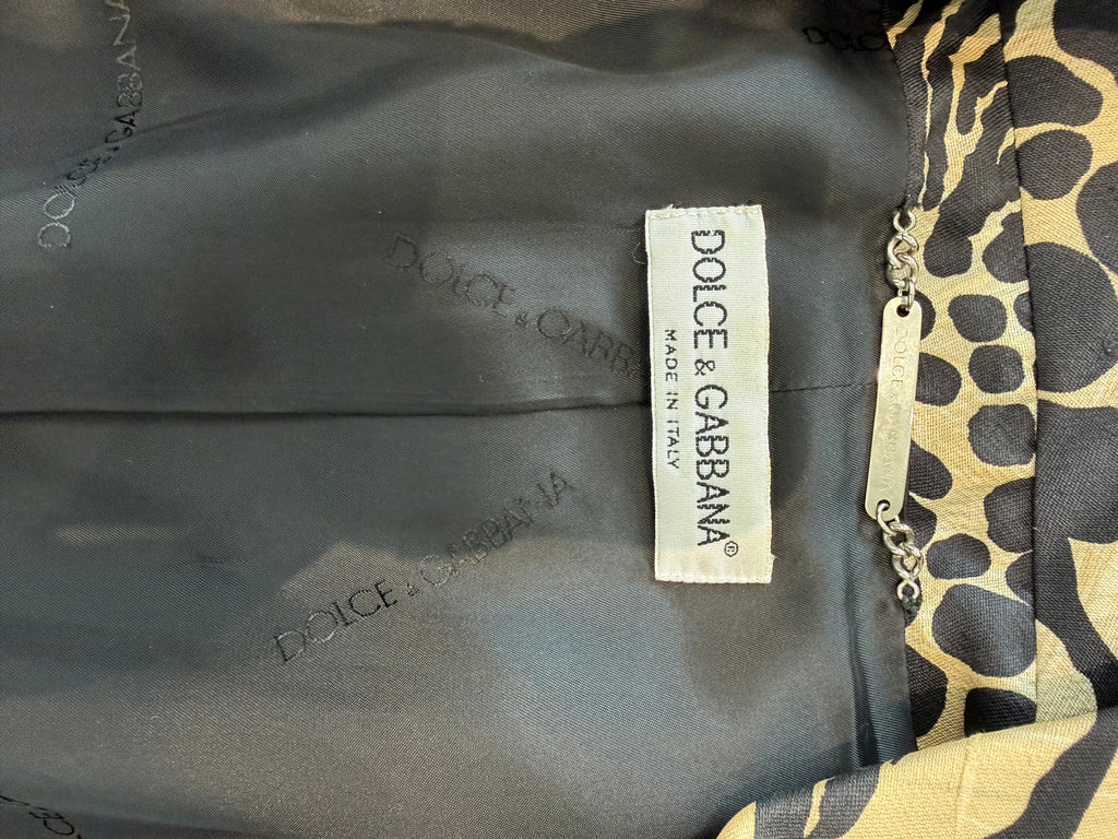 Dolce & Gabbana SS 1996 Silk Animal Print Blazer