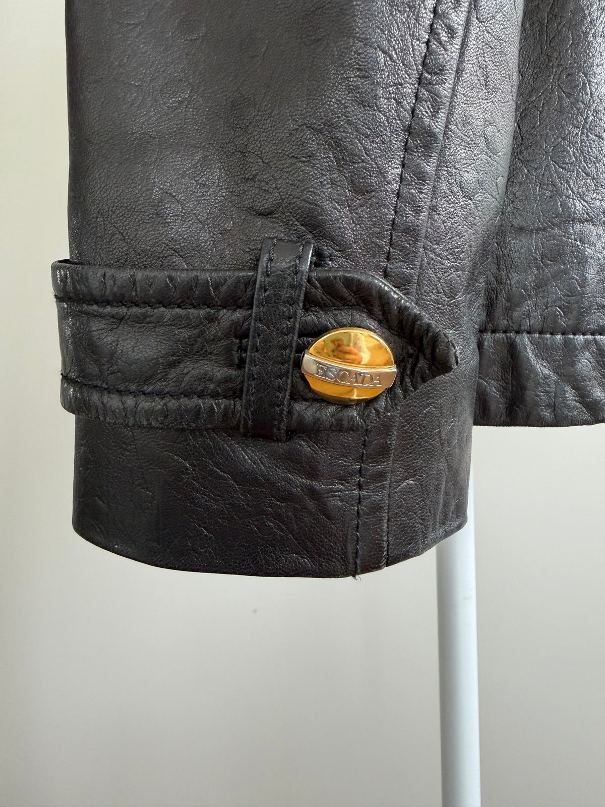 Escada Margaretha Ley Black Nappa Leather Zip Jacket