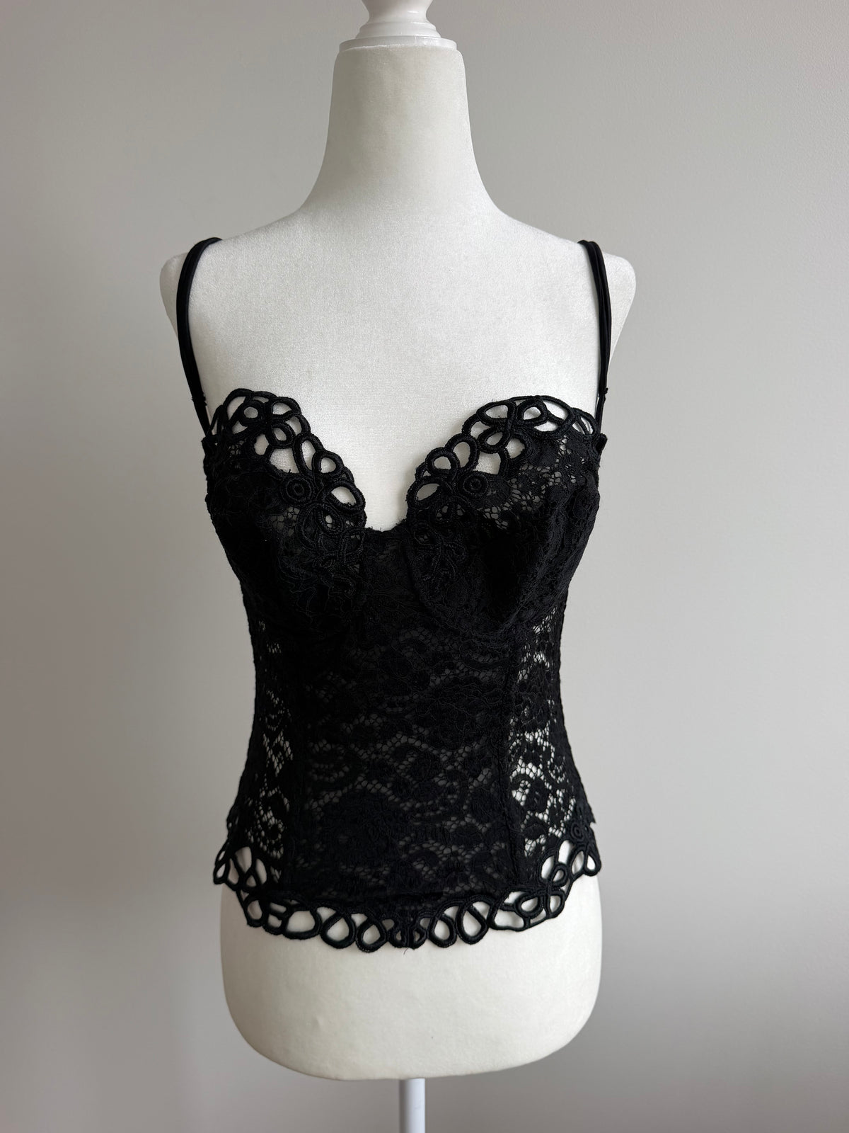 La Perla Black Lace Corset Camisole Bustier Top