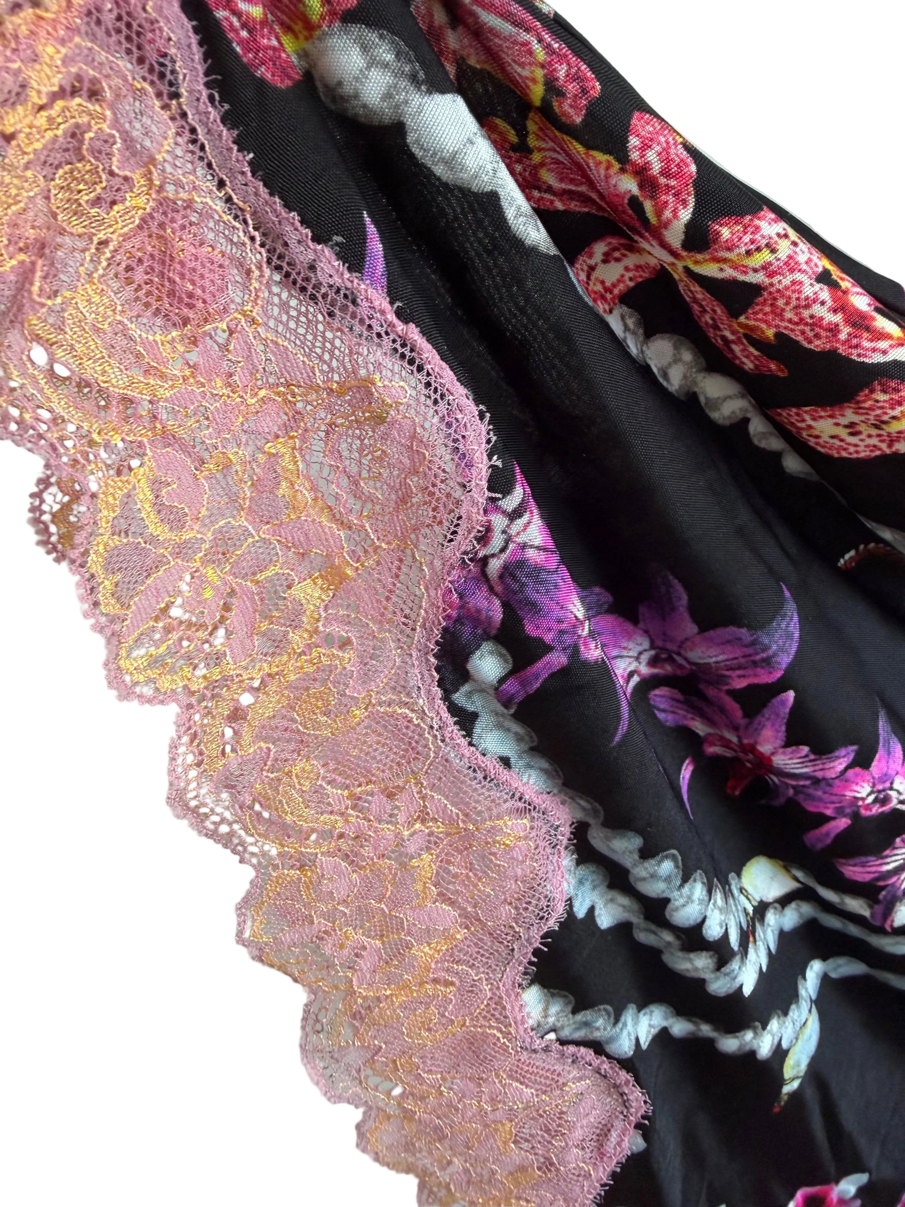 Just Cavalli Orchid & Lace Slip Dress