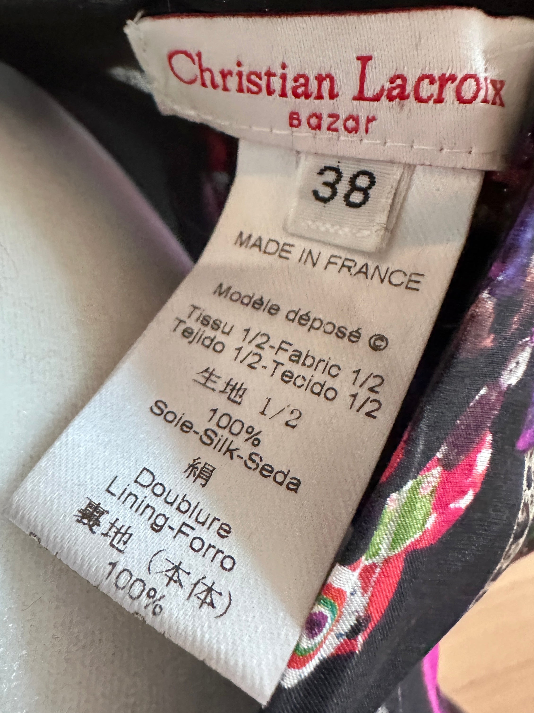 Christian Lacroix Bazar Silk Jewel Print Dress - Late 90s