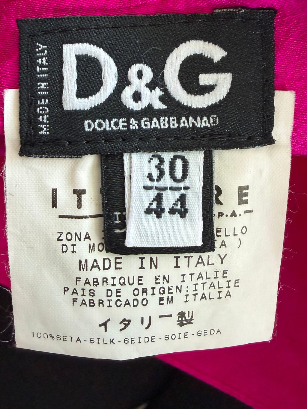 Dolce & Gabbana D&G Silk Skirt Hot Pink | Size 44