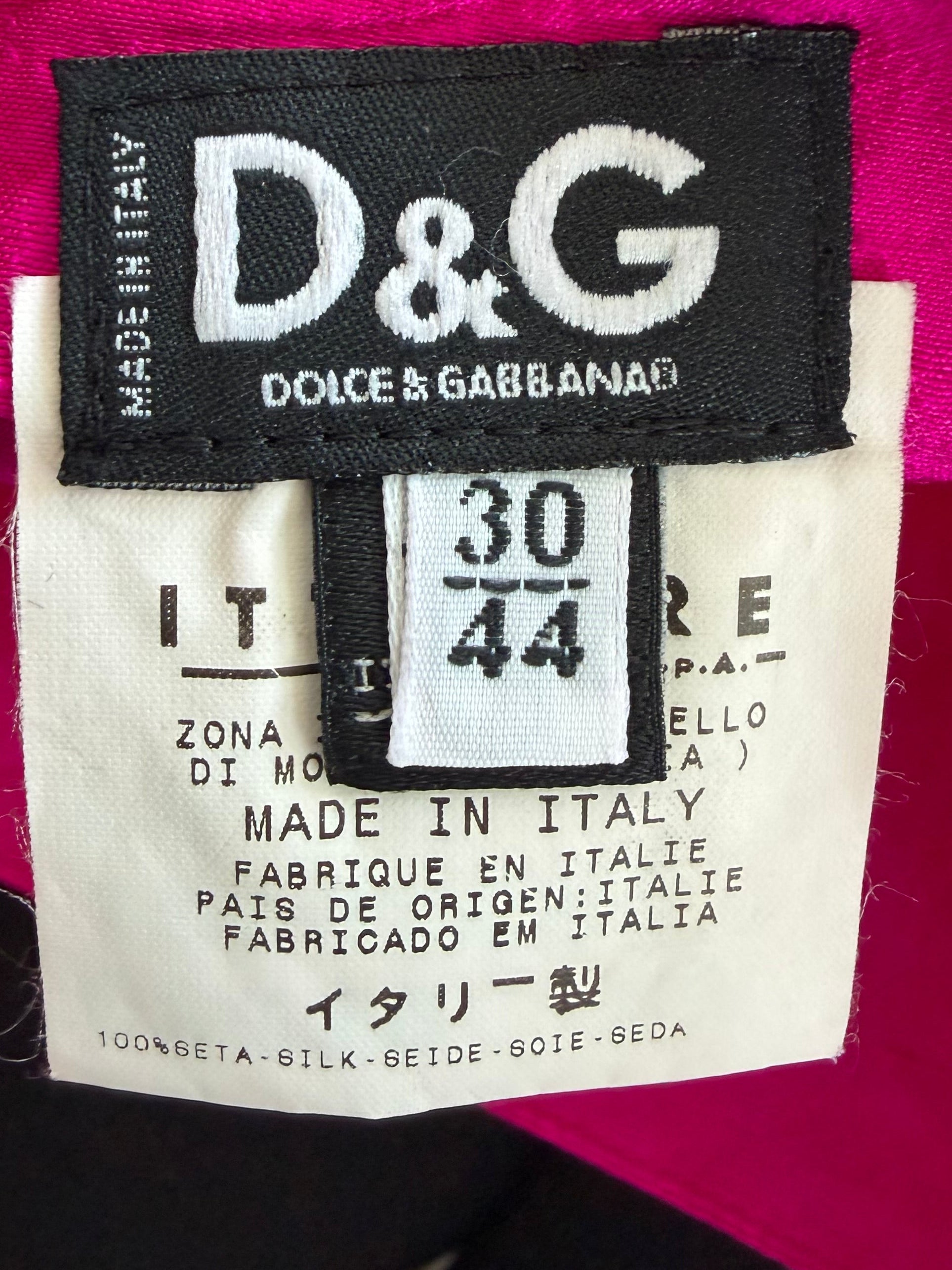 Dolce & Gabbana D&G Silk Skirt Hot Pink | Size 44