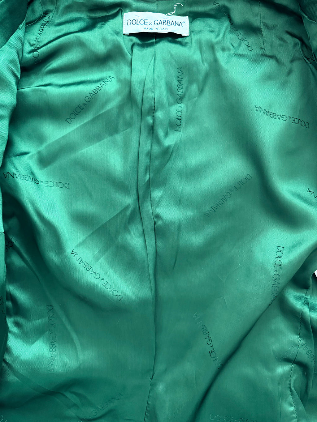 Dolce & Gabbana SS1996 Look 57 Runway Emerald Silk Jacket