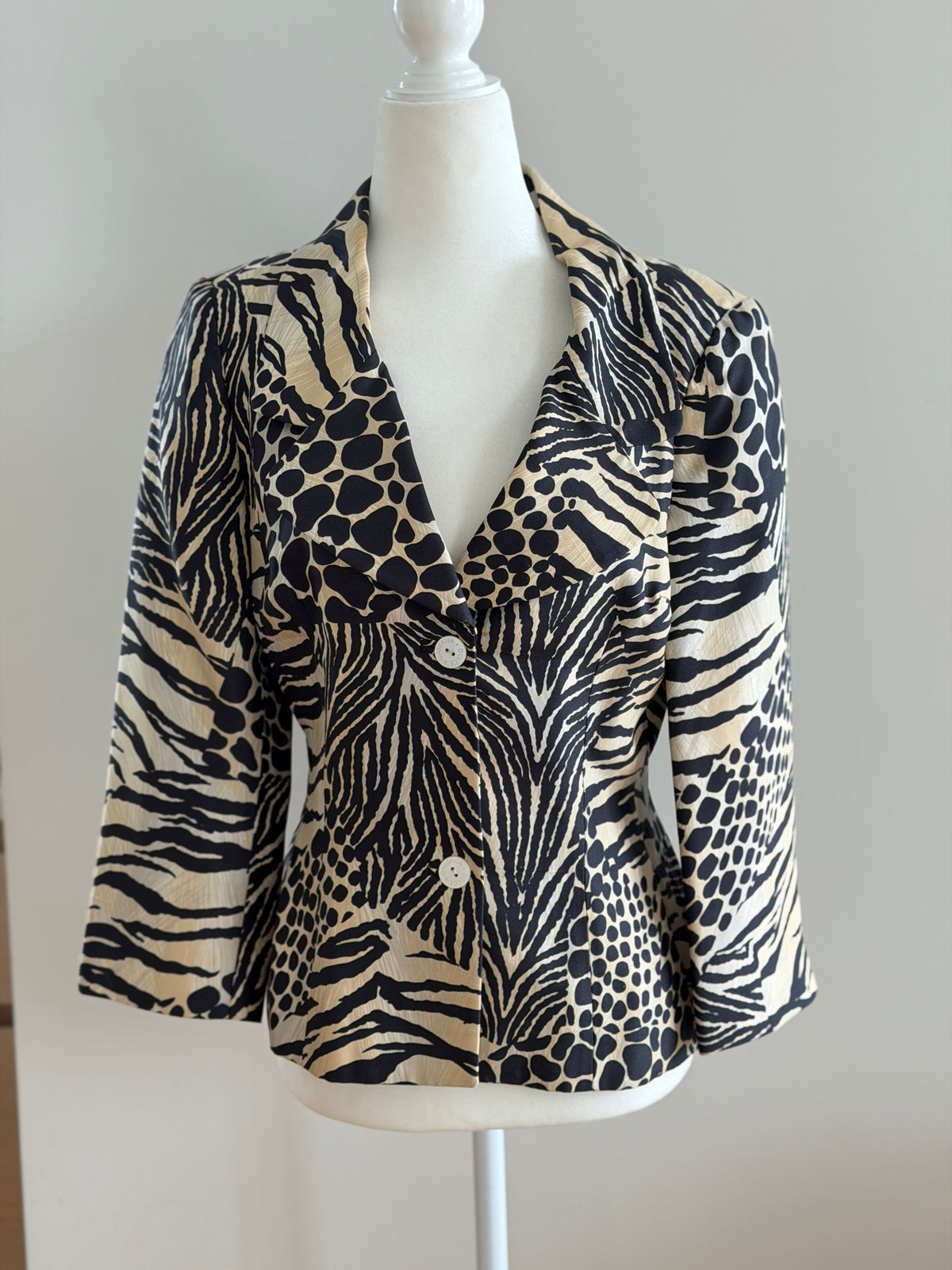 Dolce & Gabbana SS 1996 Silk Animal Print Blazer