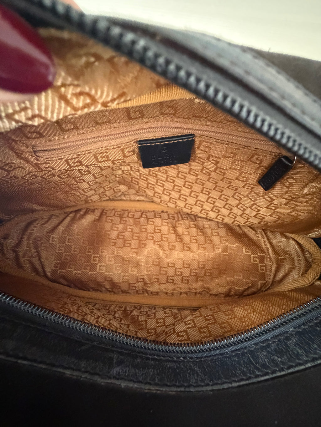 Vintage Gucci Dark Brown Suede Bamboo Handle Bag