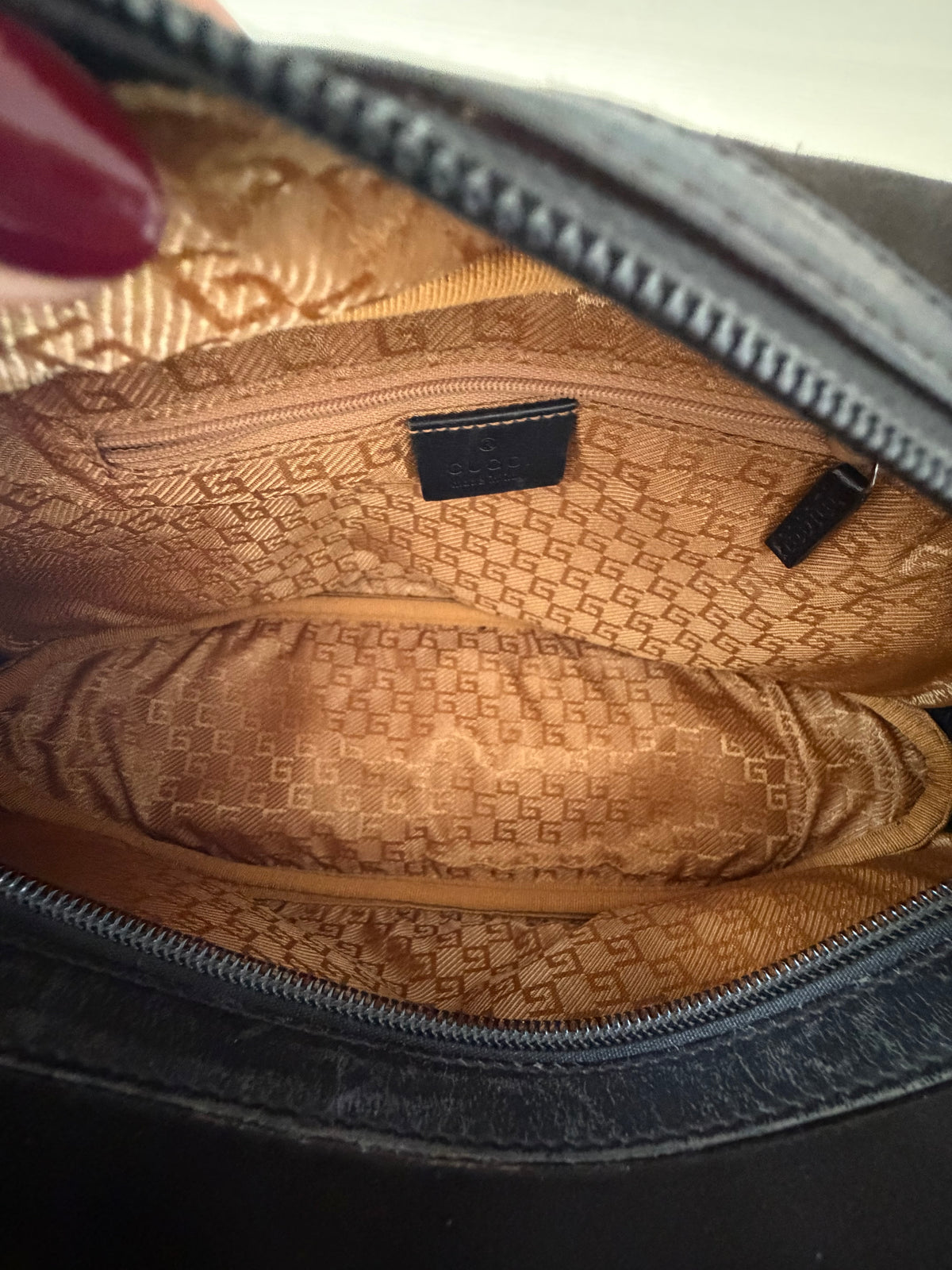 Vintage Gucci Dark Brown Suede Bamboo Handle Bag