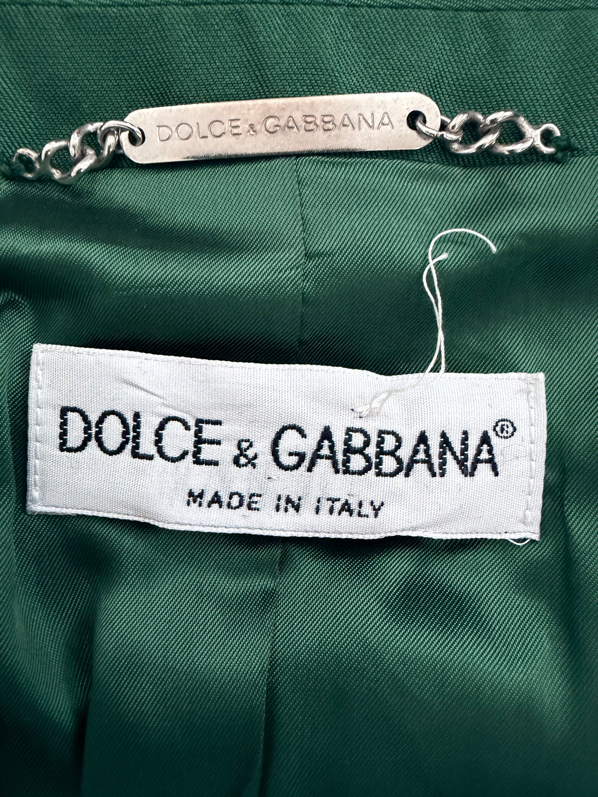 Dolce & Gabbana SS1996 Look 57 Runway Emerald Silk Jacket