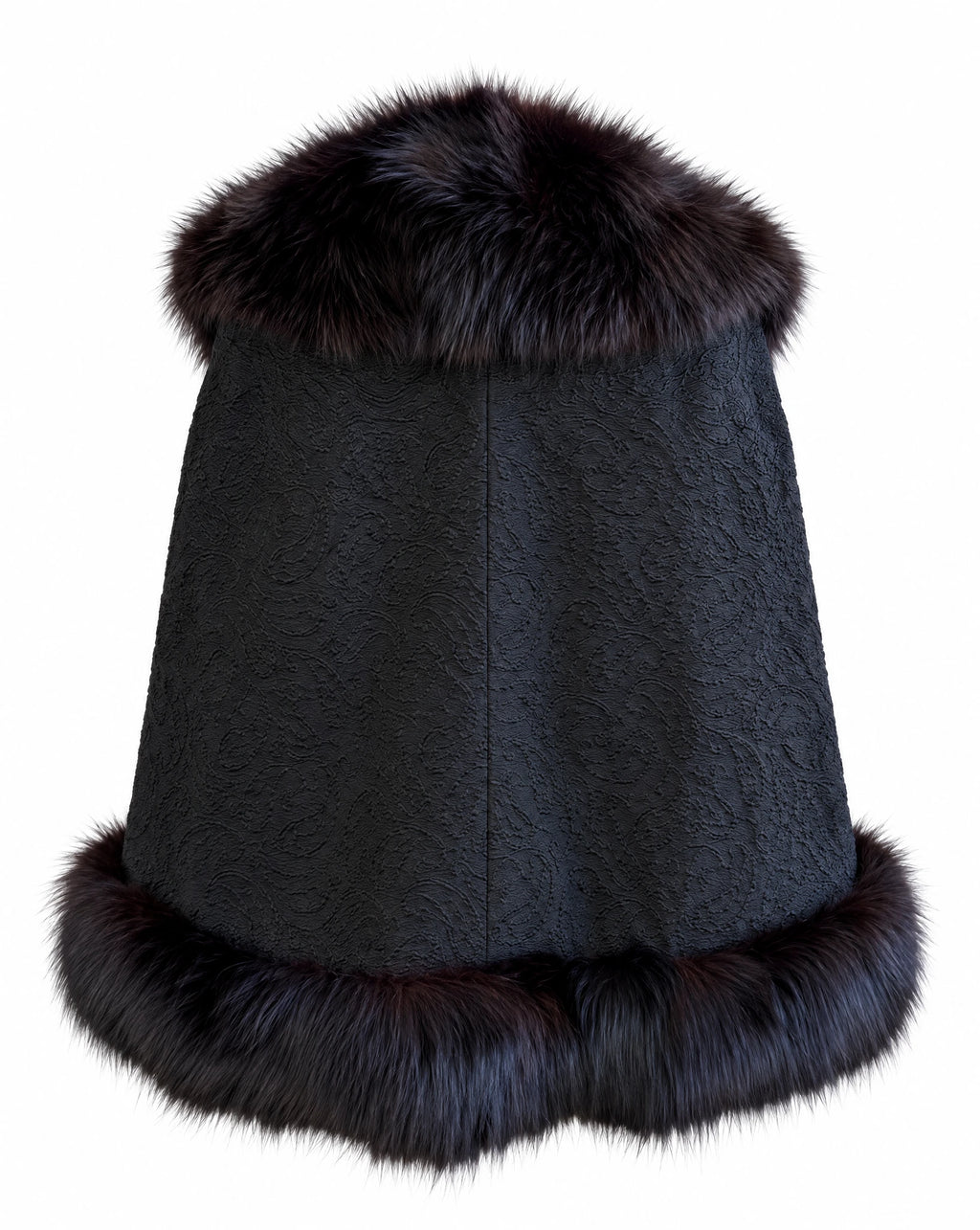 1960s–70s French Poodle Black Fur-Trimmed Cape Jacket
