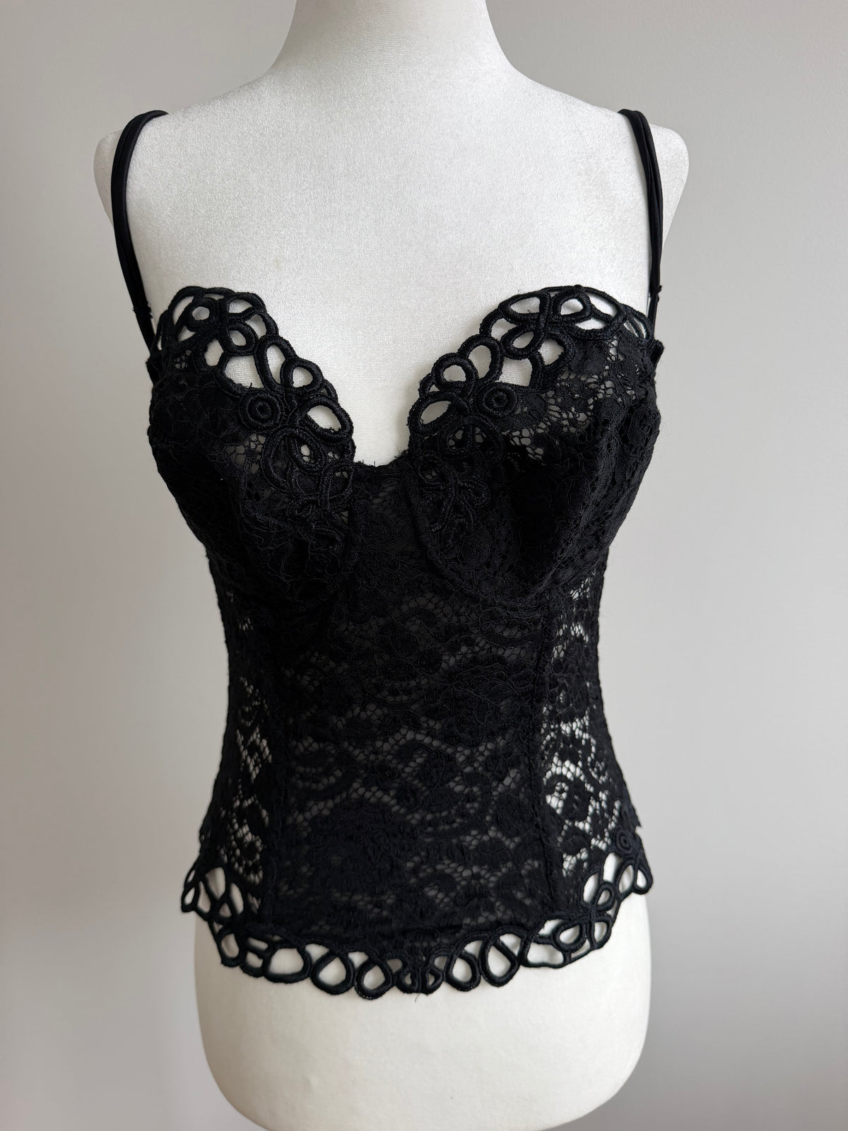 La Perla Black Lace Corset Camisole Bustier Top