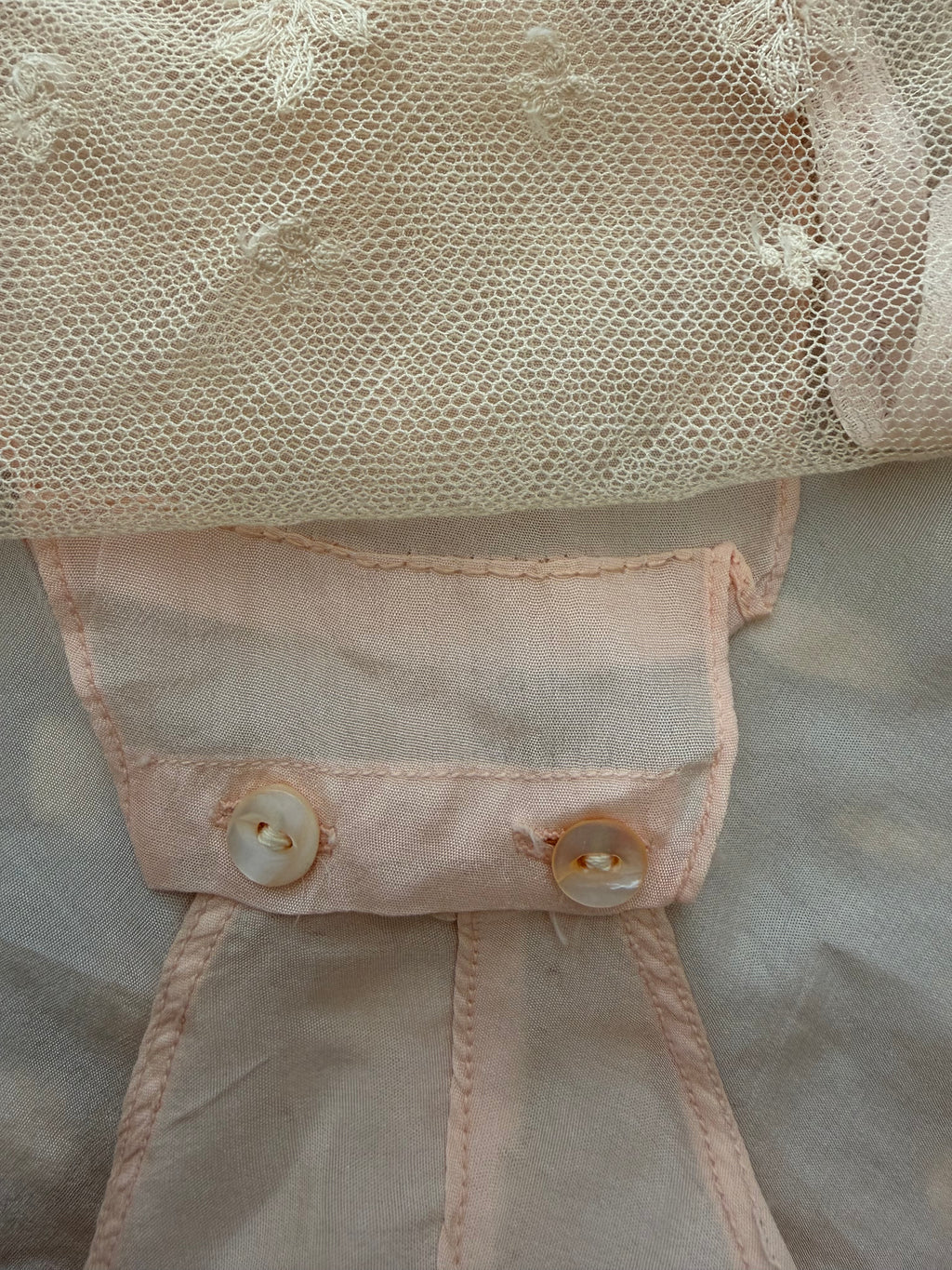 Antique 1920s Silk Step-In Teddy | Blush Pink Lace Camiknicker
