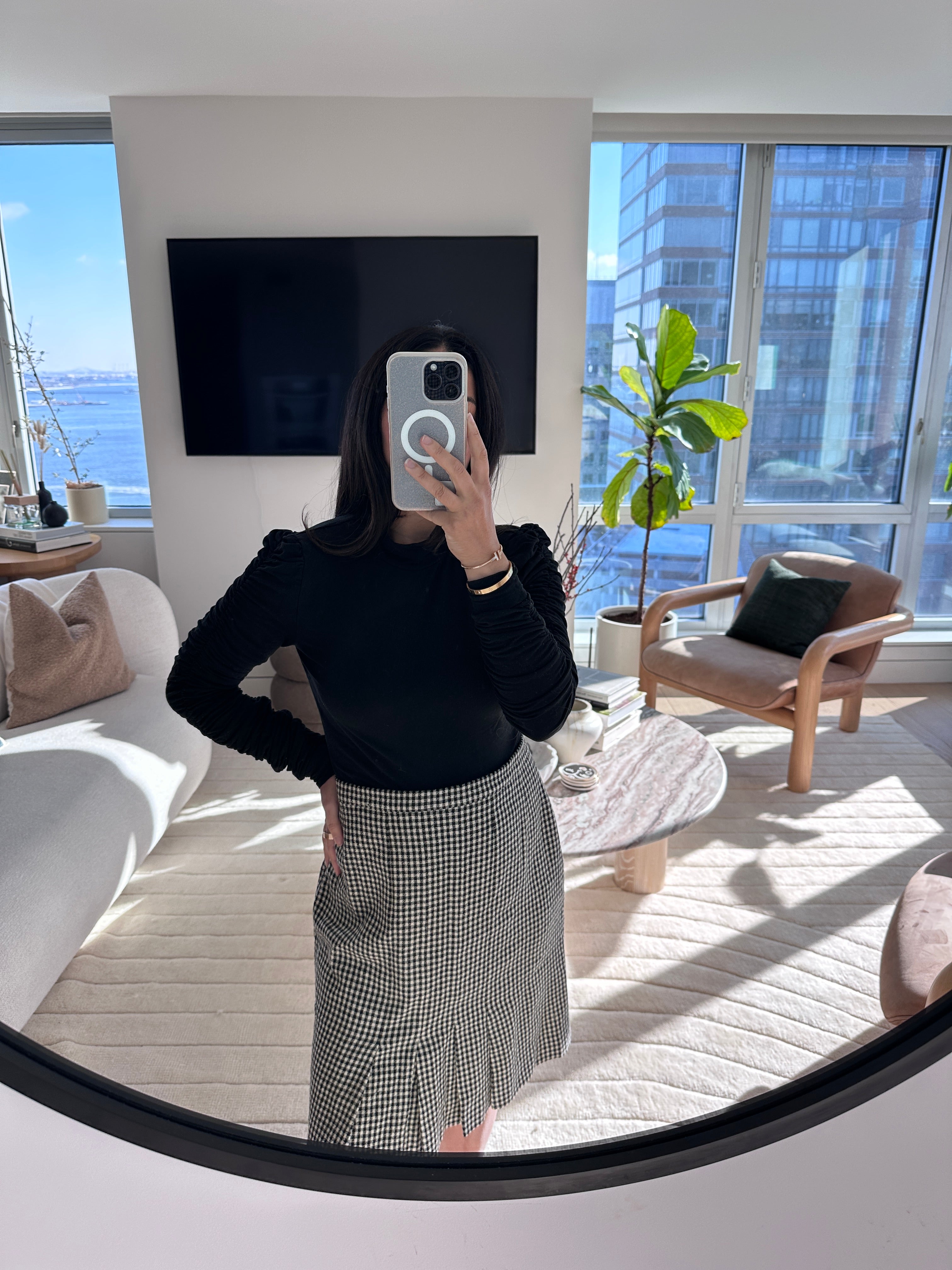 Chanel Boutique Gingham Skirt -1990s