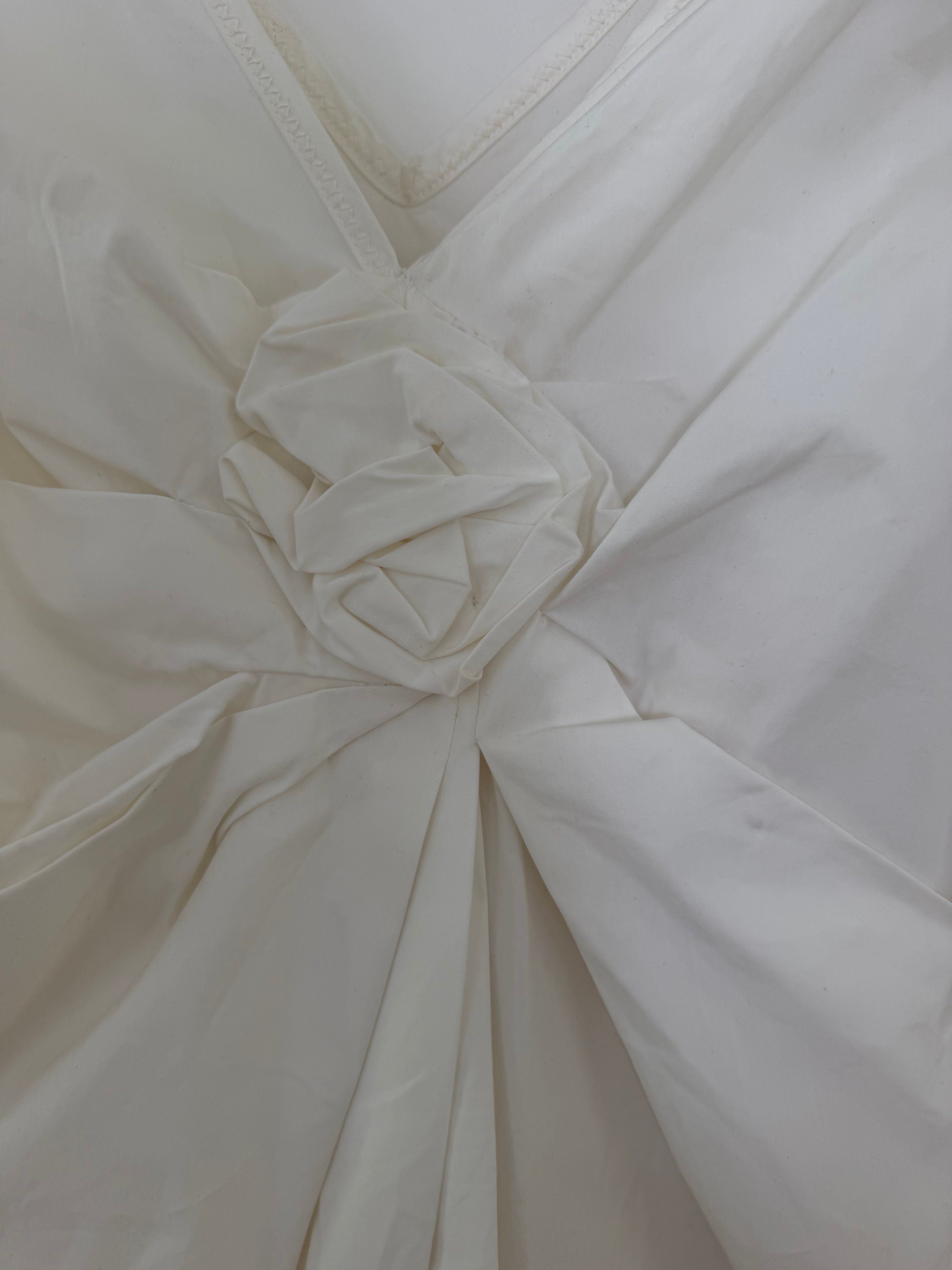 Prada White Bubble Hem Rosette Dress – Spring/Summer 2006