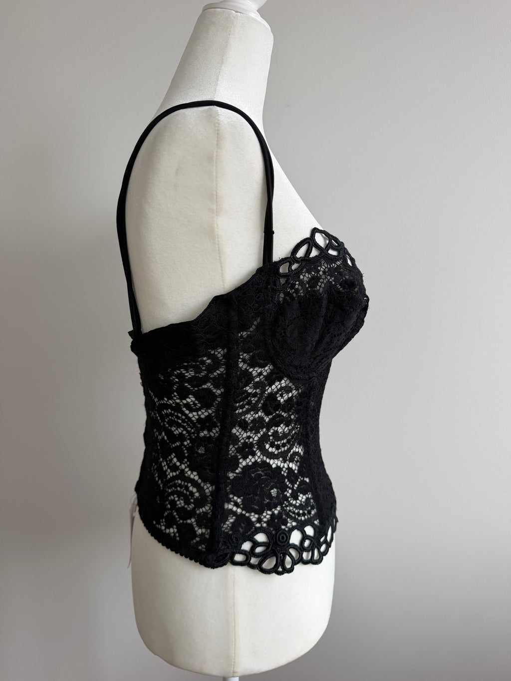La Perla Black Lace Corset Camisole Bustier Top