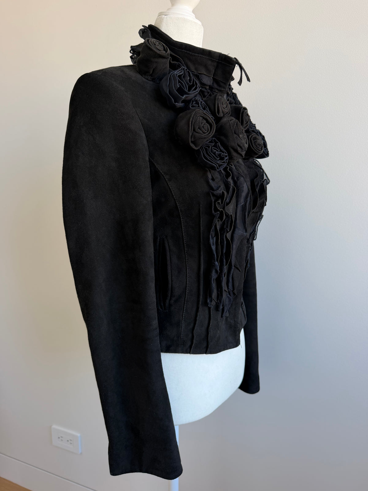 Class Roberto Cavalli Leather Rosette Jacket - 2009
