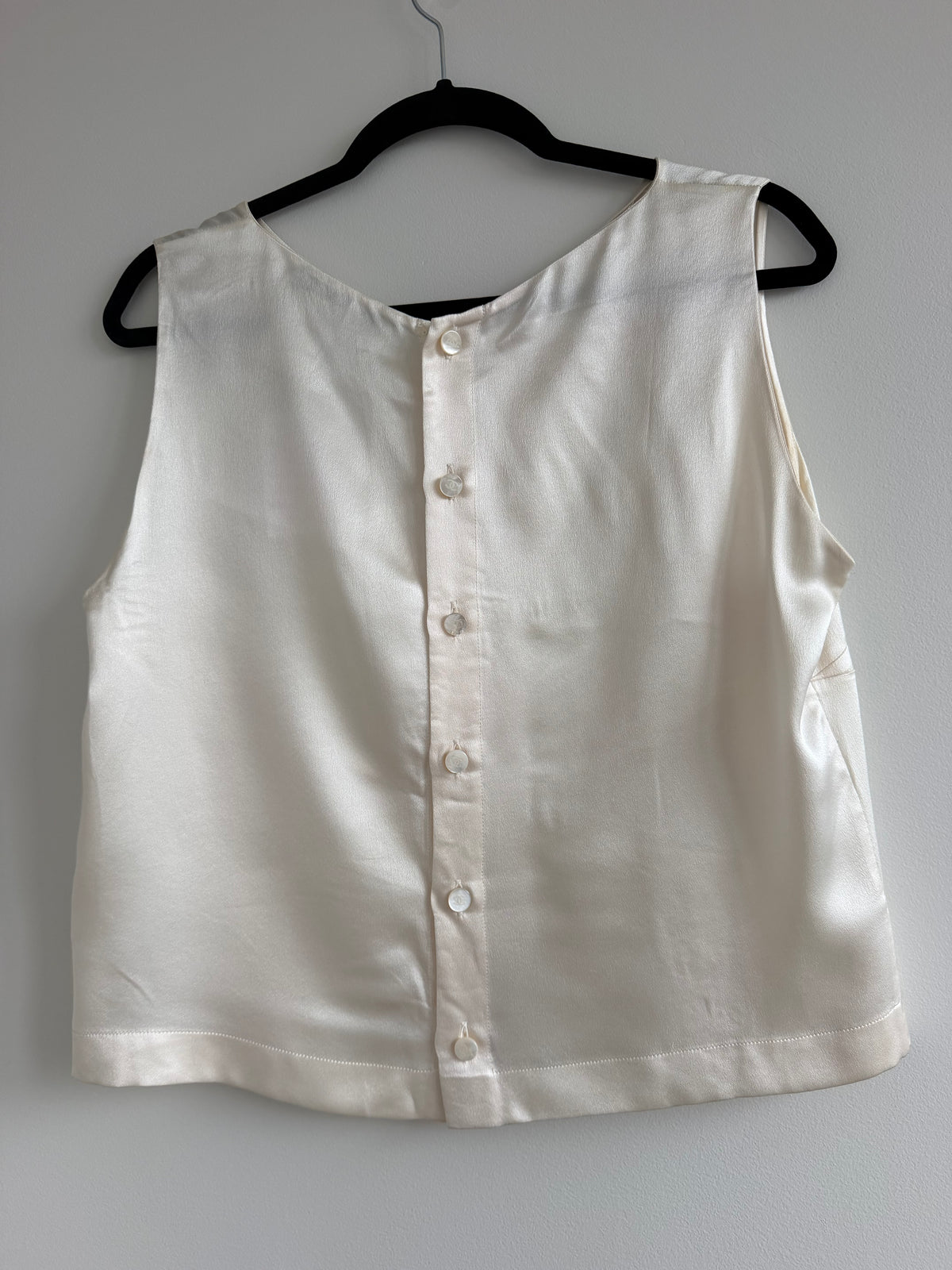 Chanel Boutique 1990s Ivory Silk Top