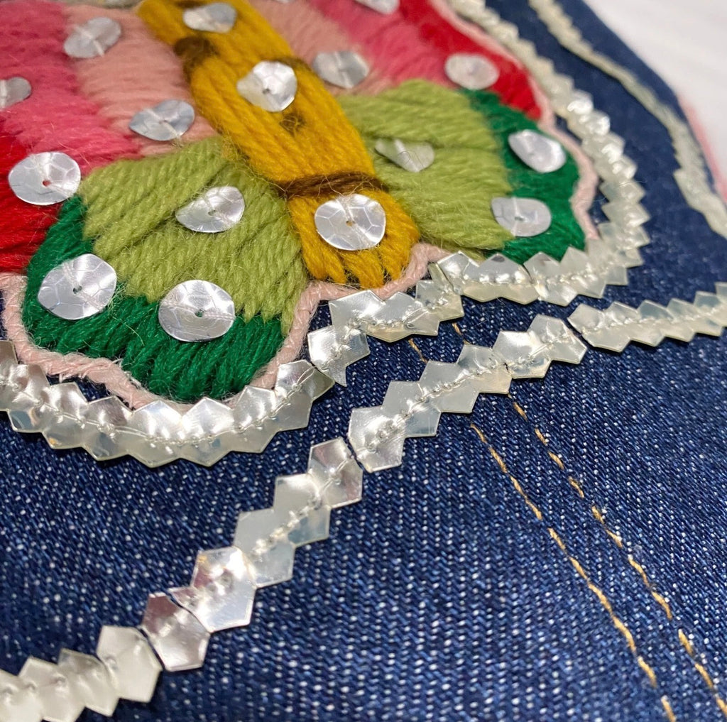 Christian Dior by John Galliano 2006 Embroidered Butterfly Denim Blazer