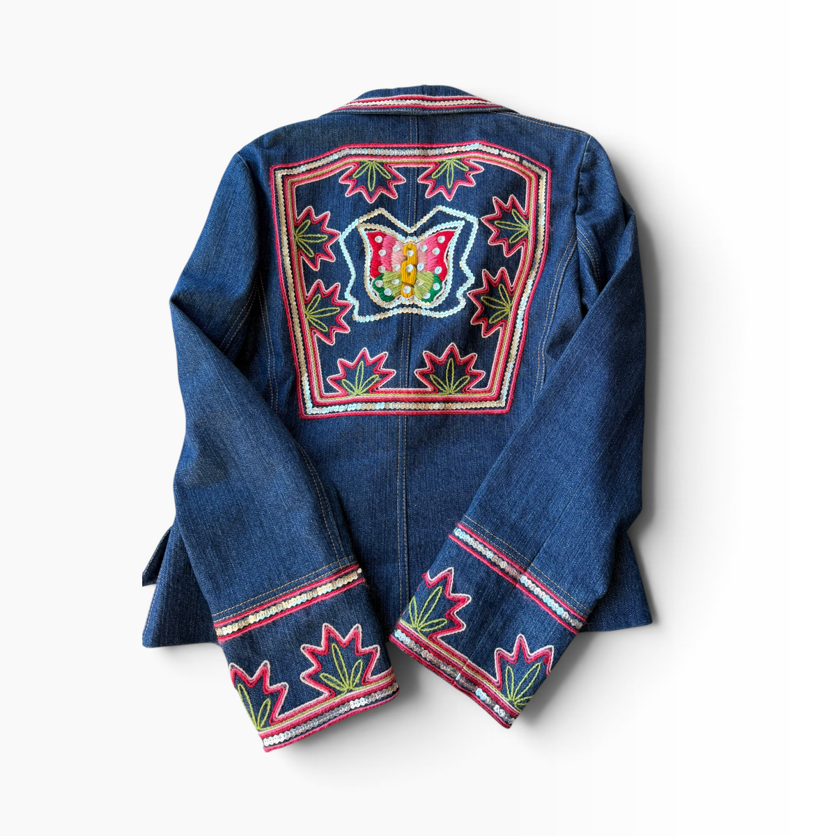 Christian Dior by John Galliano 2006 Embroidered Butterfly Denim Blazer
