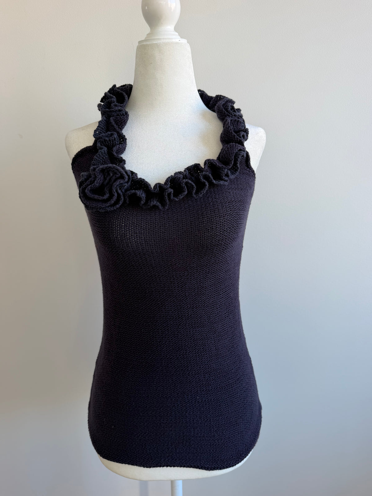 Vintage Marc by Marc Jacobs Rosette Ruffle Knit Tank Top