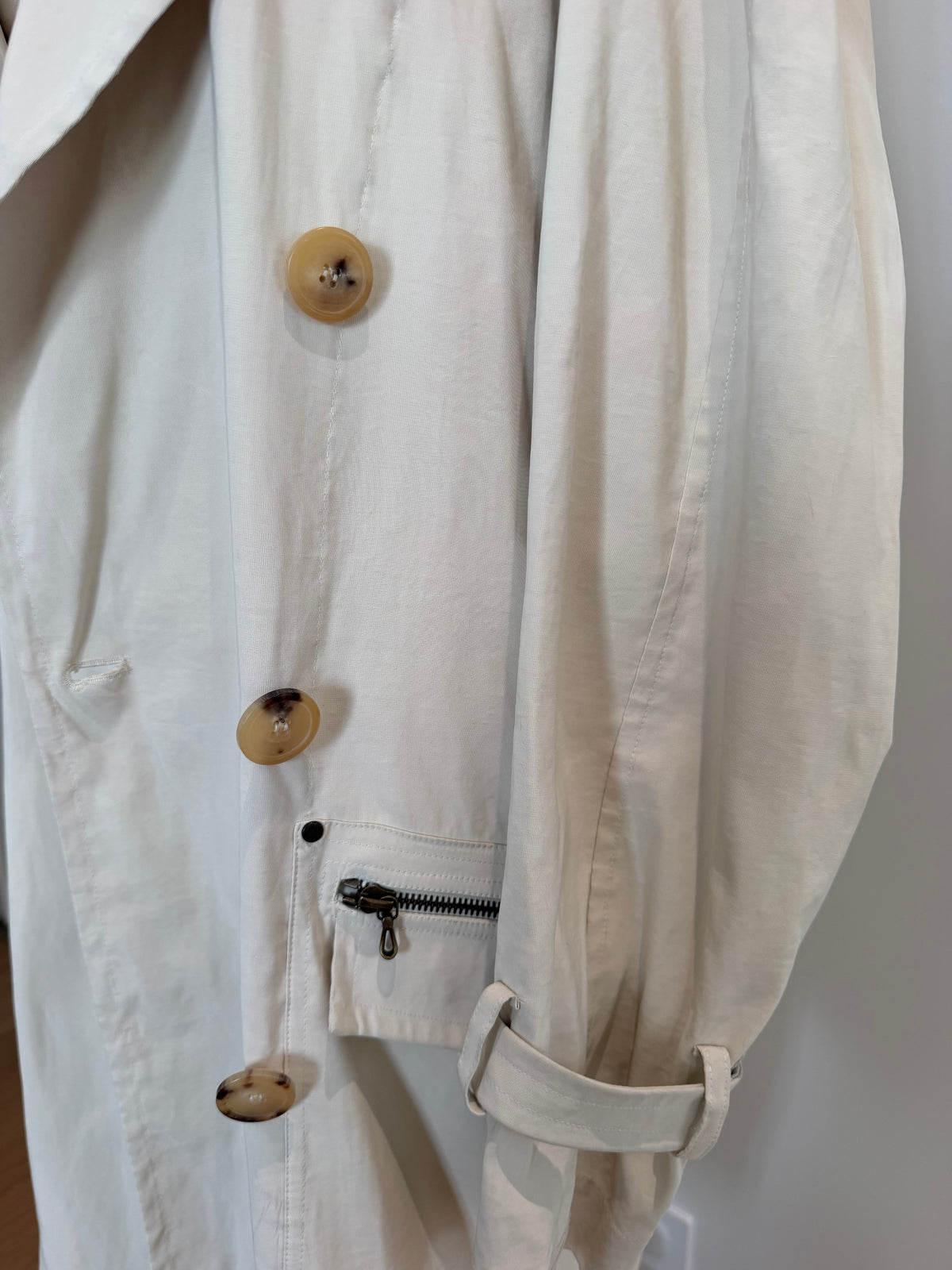 Lanvin Paris Été 2007 Ivory Oversized Draped Trench Coat