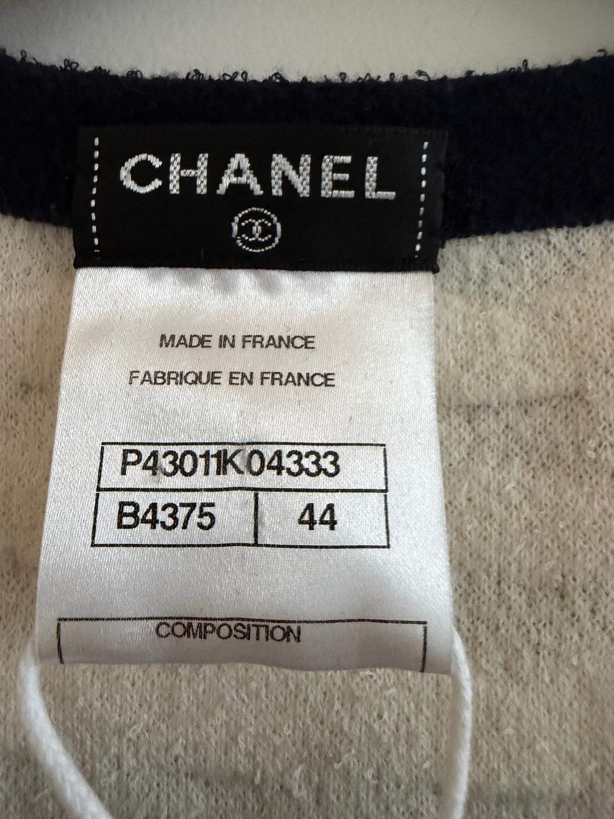 Chanel Cruise 2012 Ivory & Navy Cashmere-Blend Knit Jacket