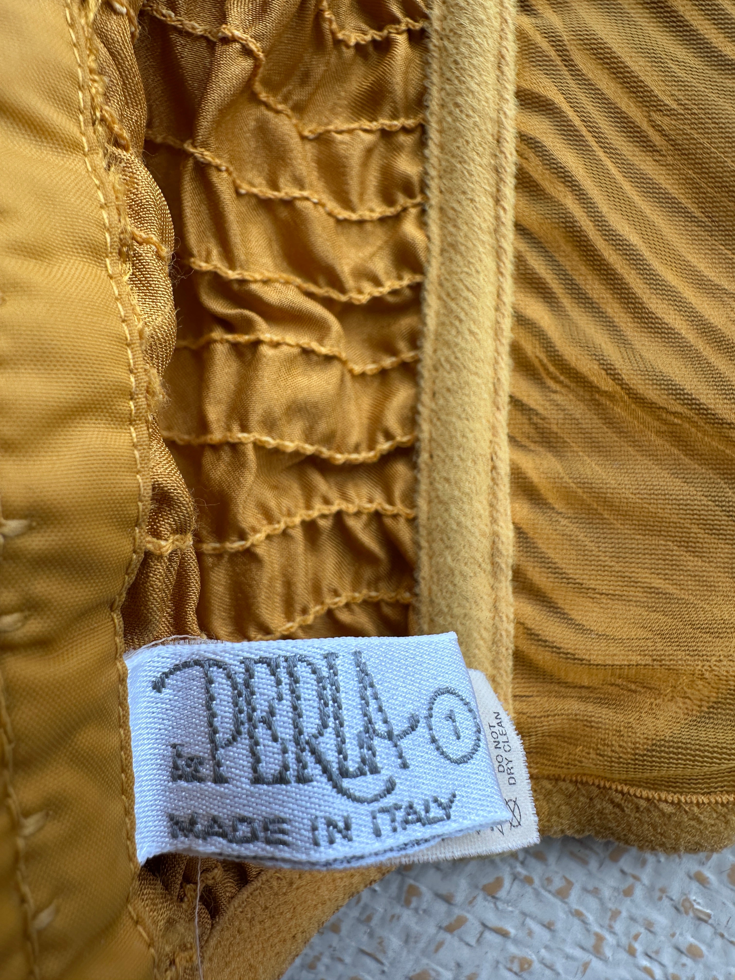 Vintage La Perla Gold Pleated Corset Bustier Made in Italy Structured Strapless Top