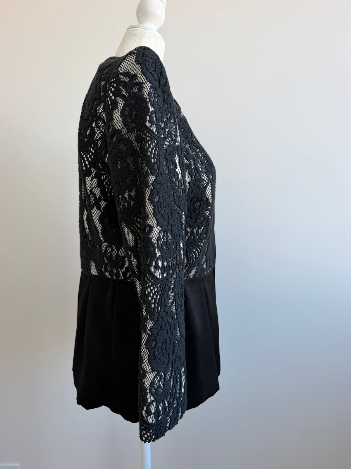 Zelda Vintage Black Floral Lace Peplum Jacket