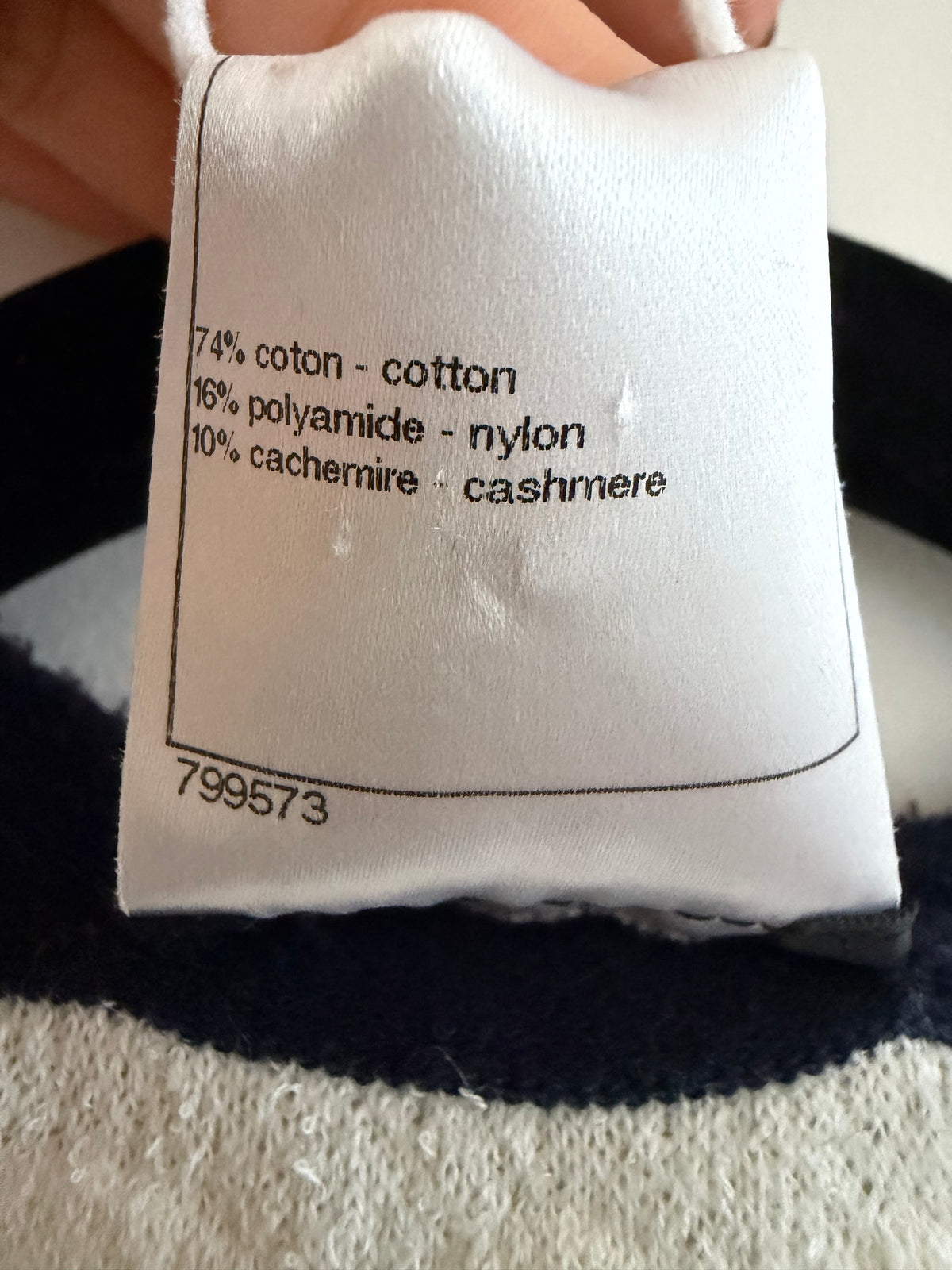 Chanel Cruise 2012 Ivory & Navy Cashmere-Blend Knit Jacket