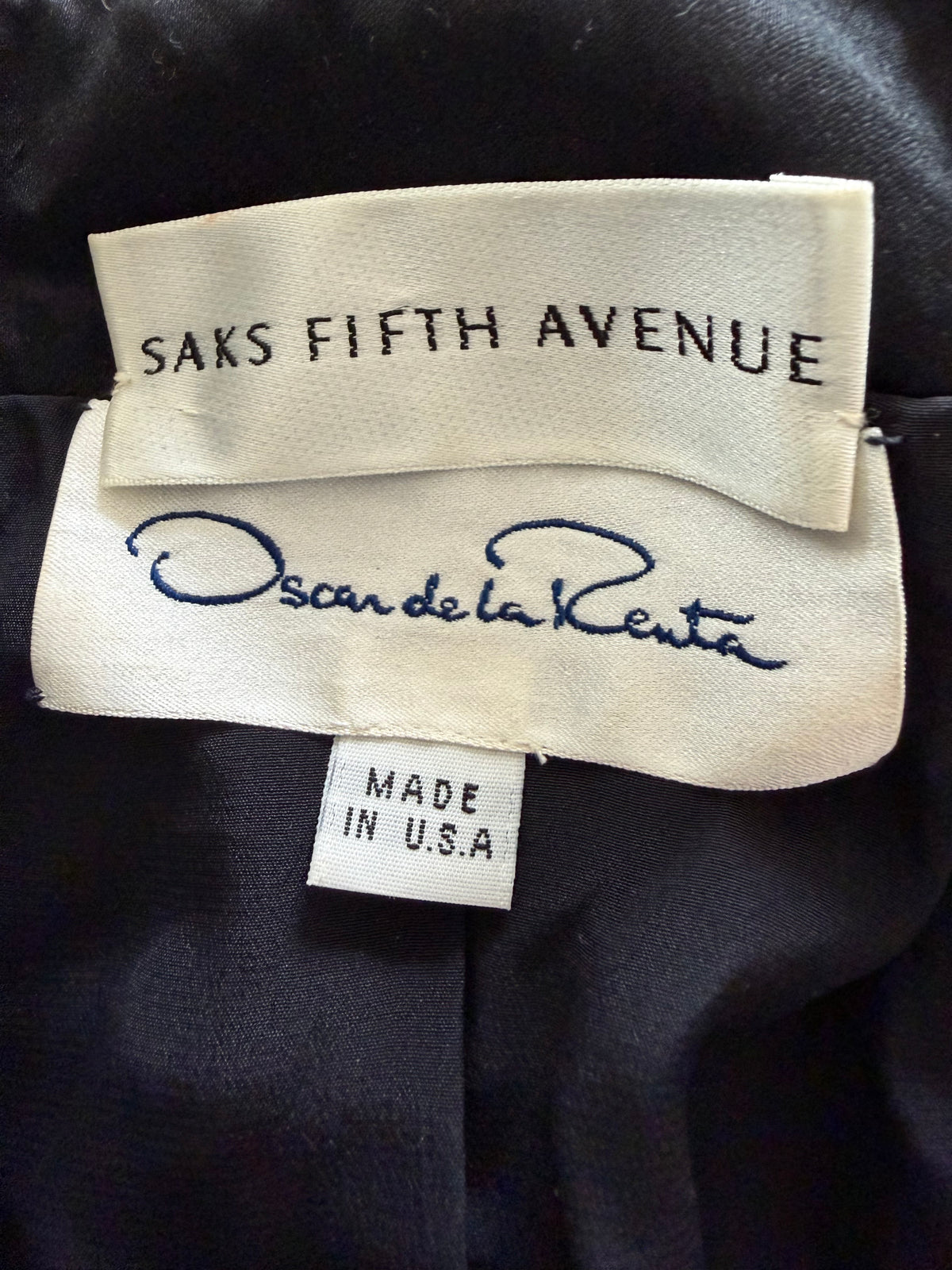 Vintage Oscar de la Renta for Saks Fifth Avenue Black Velvet Blazer