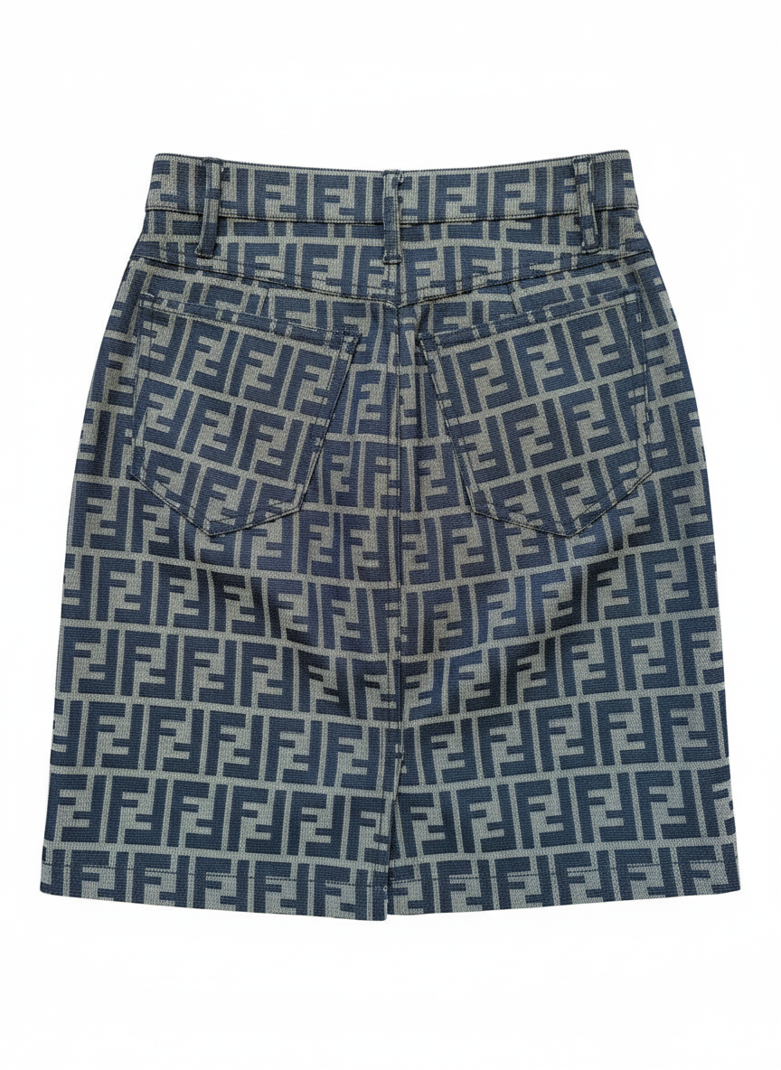 FENDI Vintage 1990s Zucca Logo Skirt