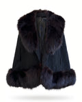 1960s–70s French Poodle Black Fur-Trimmed Cape Jacket