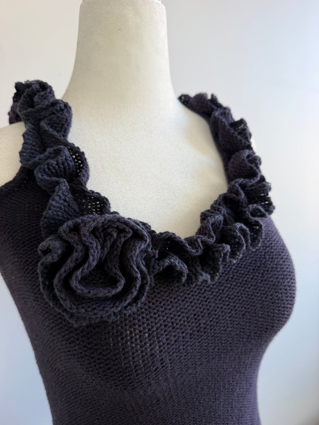 Vintage Marc by Marc Jacobs Rosette Ruffle Knit Tank Top