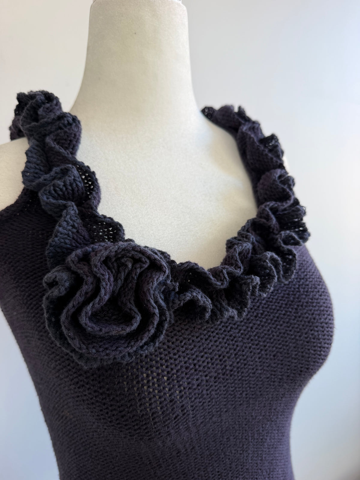 Vintage Marc by Marc Jacobs Rosette Ruffle Knit Tank Top