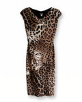 Roberto Cavalli Leopard Print Bodycon Midi Dress
