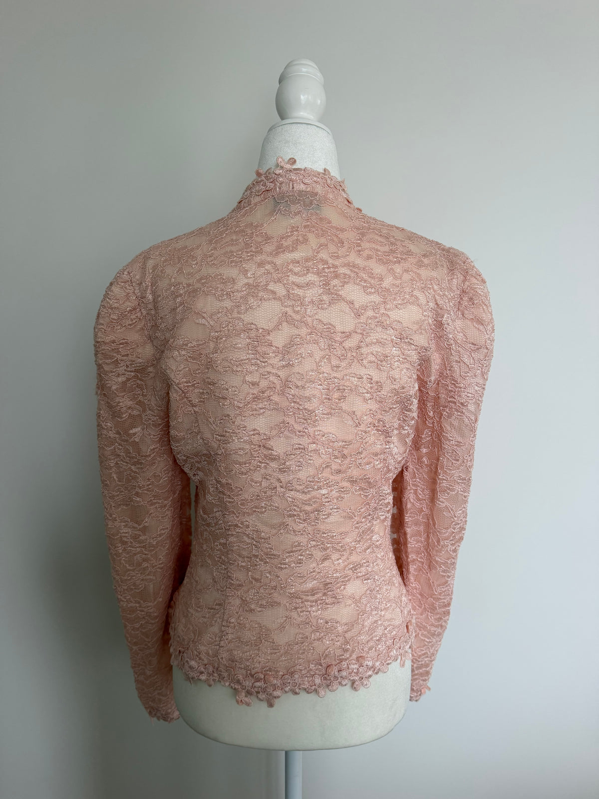 Vintage Cachet by Bari Protas Blush Pink Lace Beaded Jacket