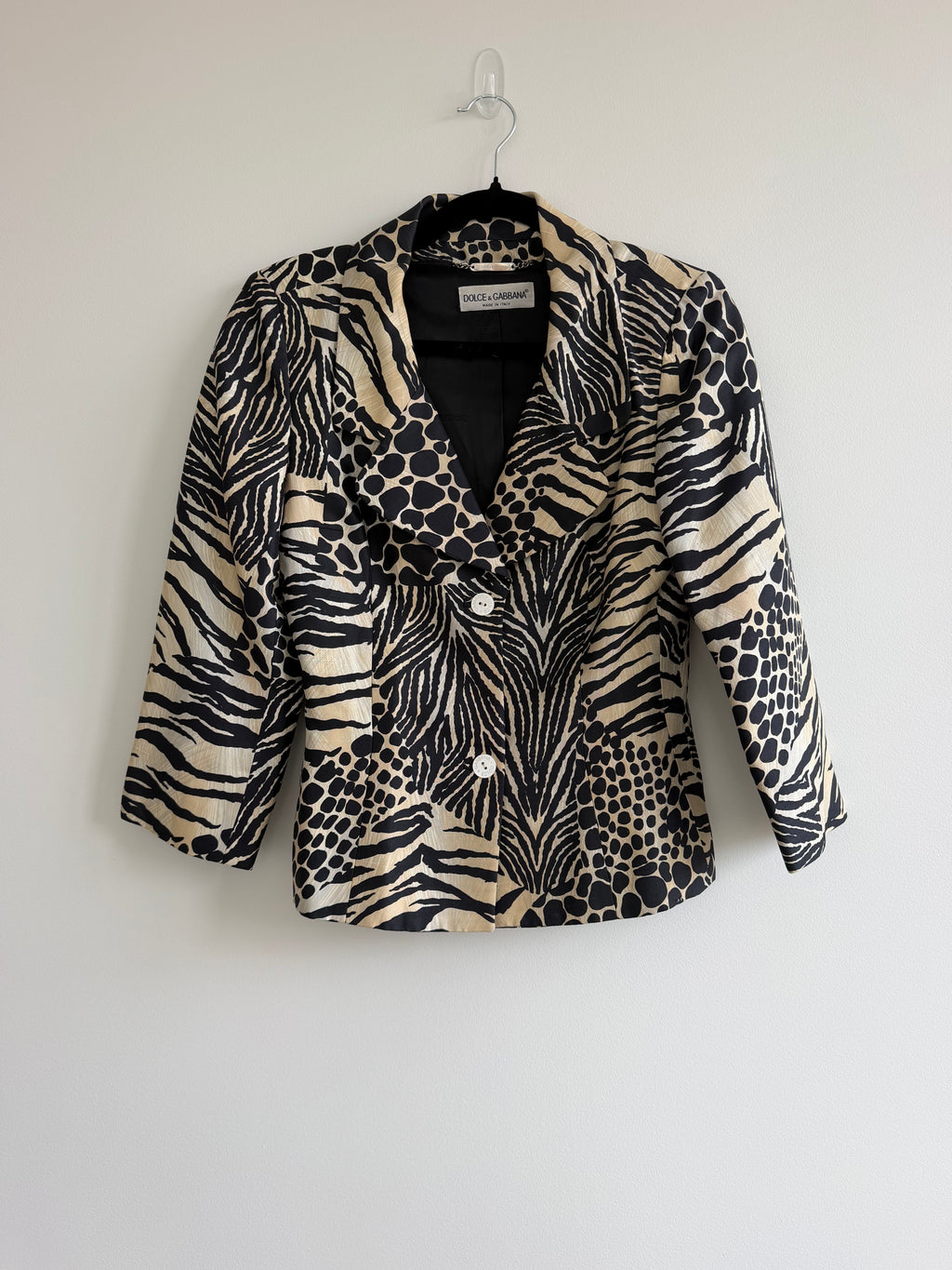 Dolce & Gabbana SS 1996 Silk Animal Print Blazer
