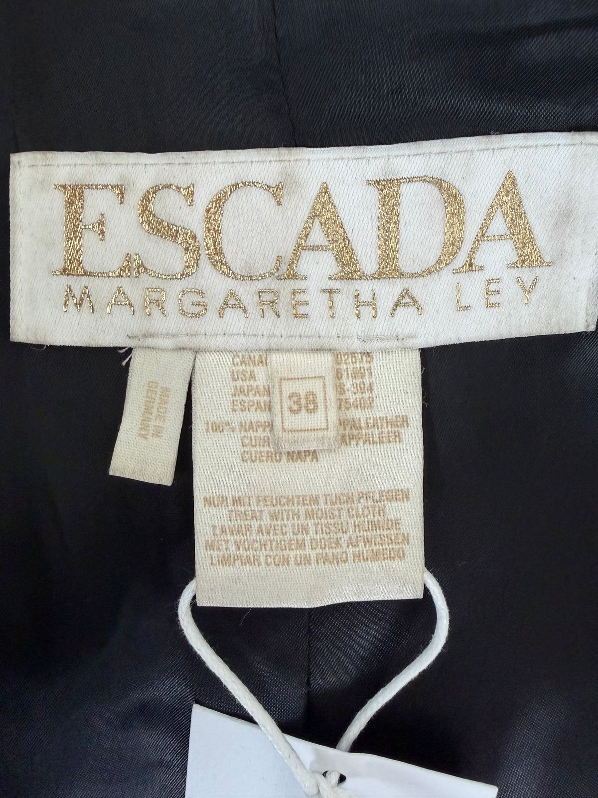 Escada Margaretha Ley Black Nappa Leather Zip Jacket
