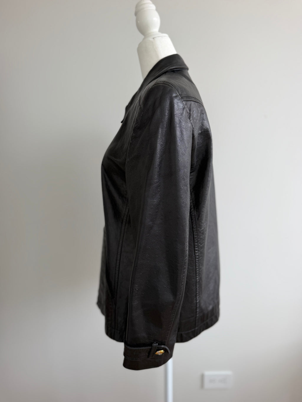 Escada Margaretha Ley Black Nappa Leather Zip Jacket