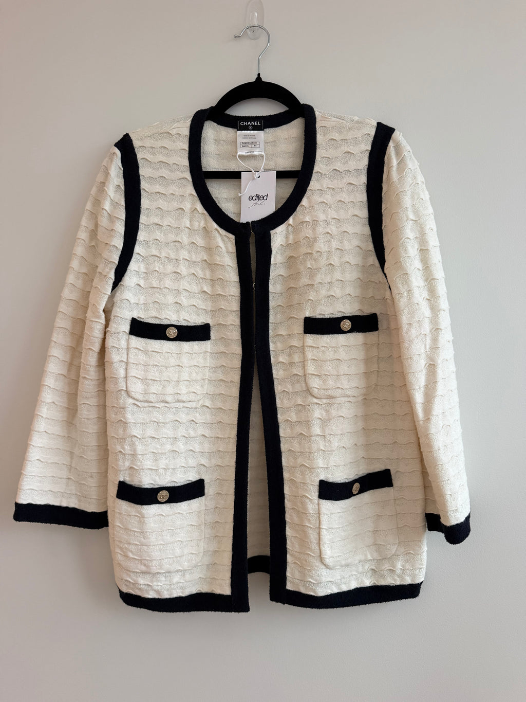 Chanel Cruise 2012 Ivory & Navy Cashmere-Blend Knit Jacket